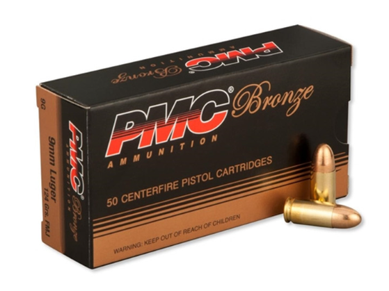 PMC Bronze 9mm 124 grain FMJ 50 round box