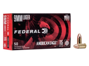 Federal American Eagle 9mm 115 grain FMJ 50 round box