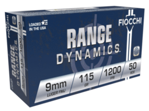 Fiocchi 9mm 115 grain FMJ 50 round box