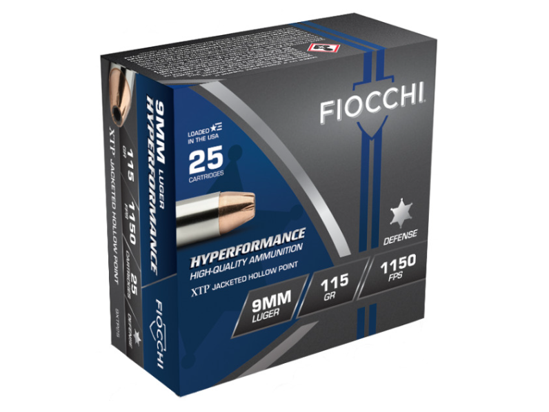 Fiocchi 9mm 115 grain XTP 25 round box