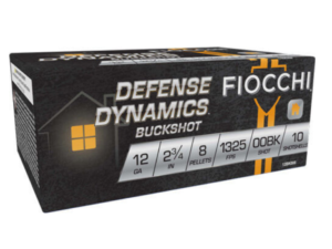 Fiocchi Defense Dynamics 12 Gauge 2-3/4" 00 Buck 8 Pellet – 10rd Box