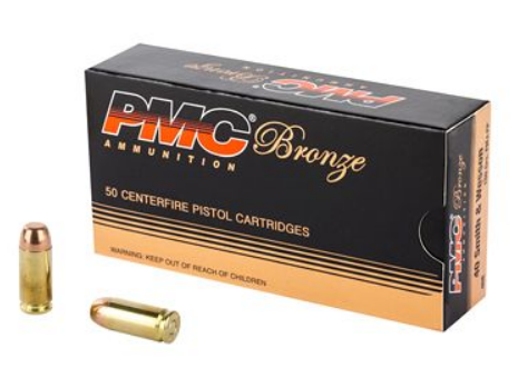 PMC Bronze .40 S&W 180gr FMJ-FP – 50rd Box