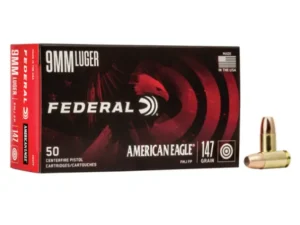 Federal American Eagle 9mm Luger 147gr FMJFP – 50rd Box